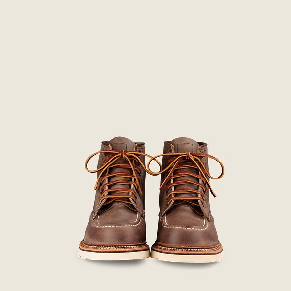 Mens Red Wing Classic Moc – 6-inch Rough & Tough Leather - Heritage Boots Khaki - IYQ761345